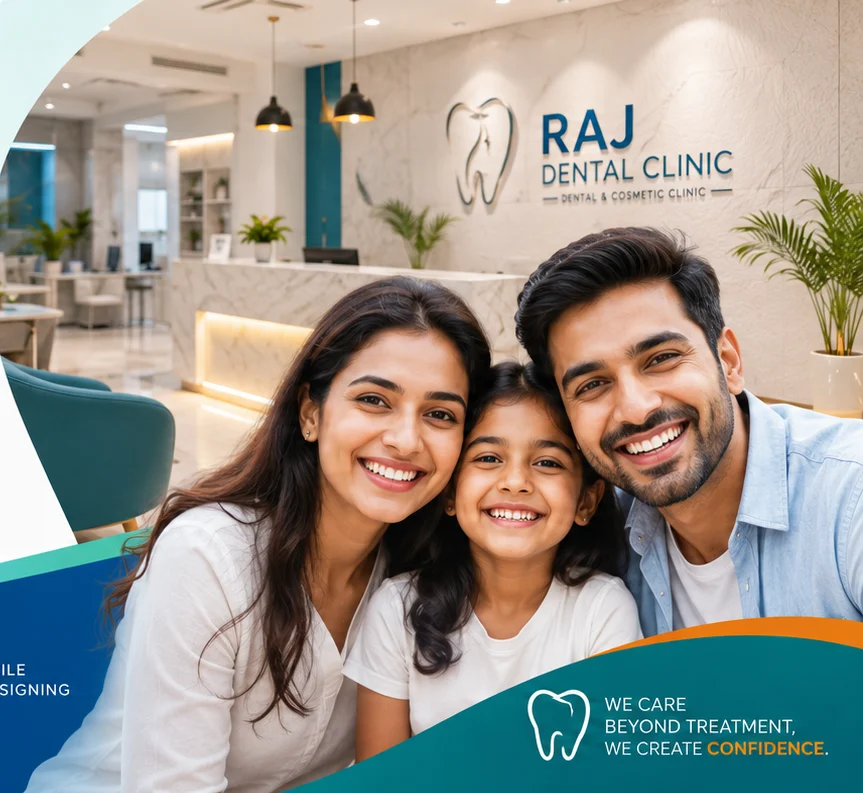 Happy family patients at Raj Dental and Cosmetic Clinic, Jehanabad